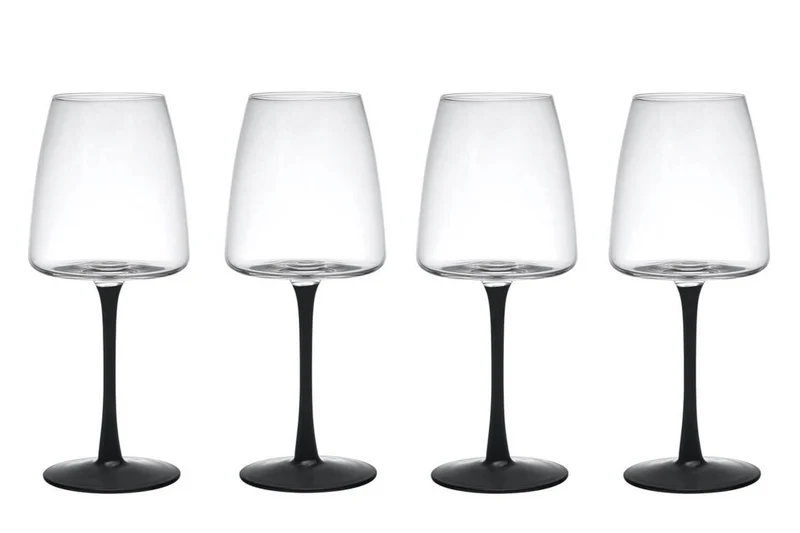 Set de 4 verres à vin blanc Mikasa Palermo en cristal transparent et noir 400ml