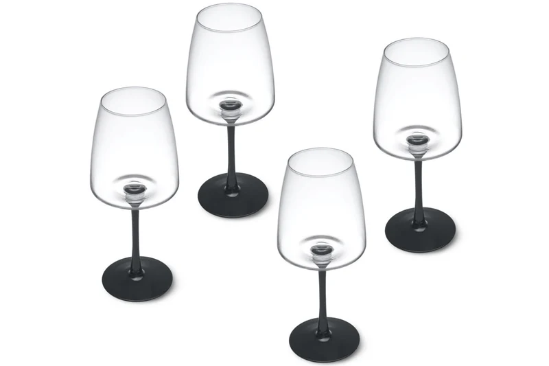 Set de 4 verres à vin blanc Mikasa Palermo en cristal transparent et noir 400ml