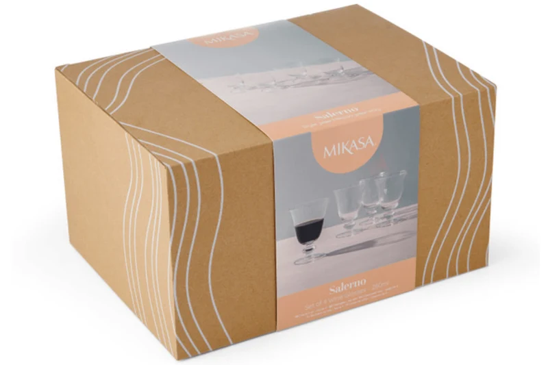 Set de 4 verres à vin en cristal Mikasa Salerno à pied court 260ml