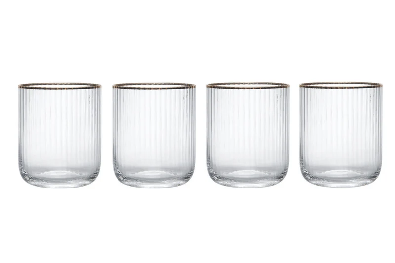 Set de 4 verres Mikasa Sorrento en cristal motif côtelé 400ml