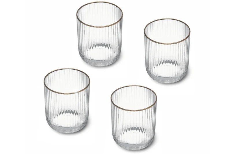 Set de 4 verres Mikasa Sorrento en cristal motif côtelé 400ml