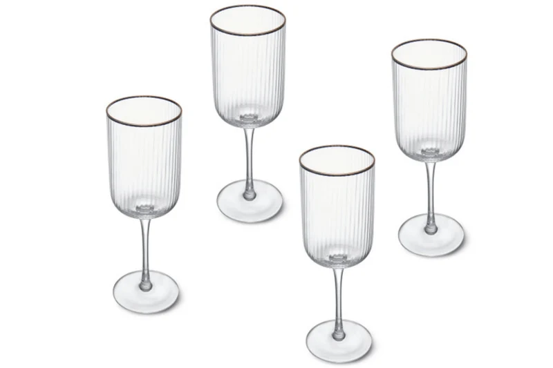 Set de 4 verres à vin blanc Mikasa Sorrento en cristal motif nervuré 400ml
