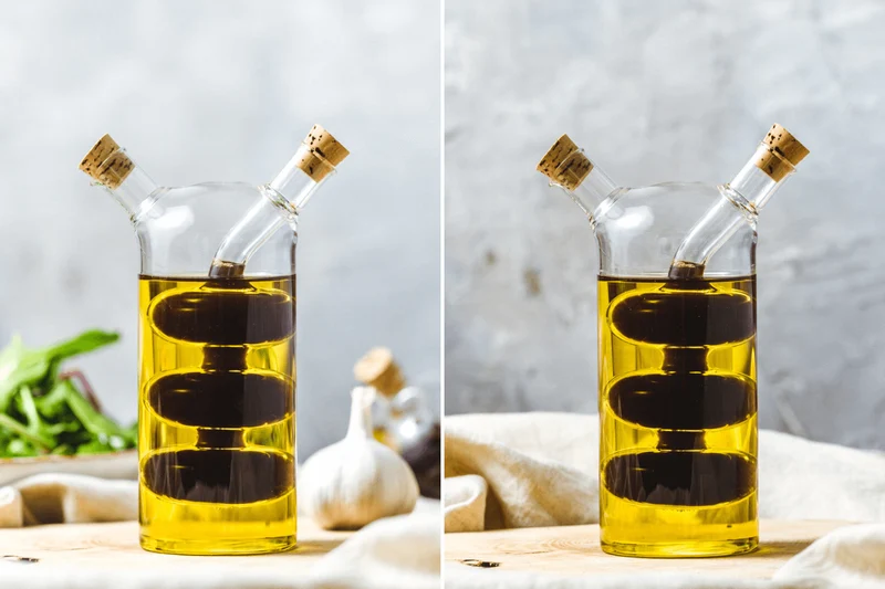 Bouteille à huile et vinaigre 2 en 1 KitchenCraft World of Flavours en verre 300ml et 100ml