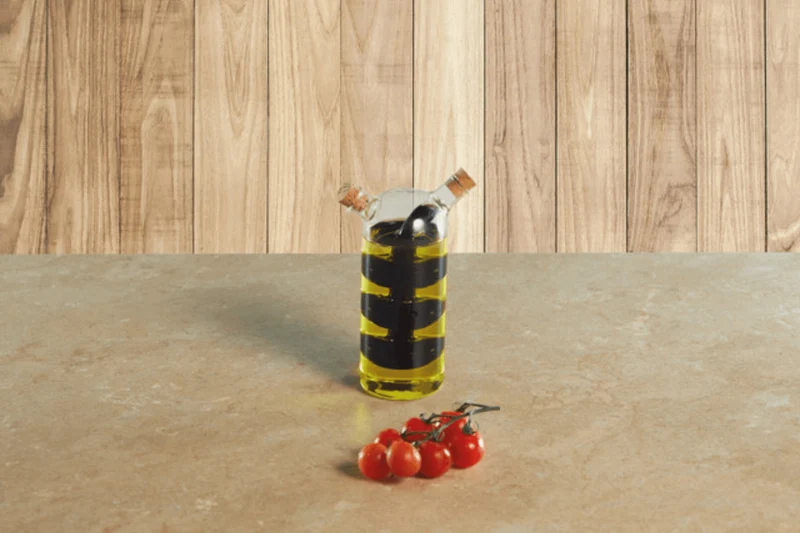 Bouteille à huile et vinaigre 2 en 1 KitchenCraft World of Flavours en verre 300ml et 100ml