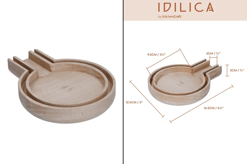Repose-cuillère KitchenCraft Idilica en bois de hêtre 16,5 x 12,5 x 2cm