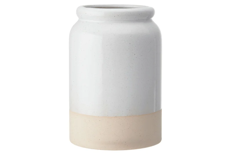 Porte-ustensiles KitchenCraft Idilica en grès crème