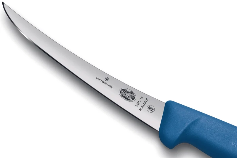 Couteau à désosser Victorinox 5.6612.15 lame renversée flexible 15cm manche fibrox bleu