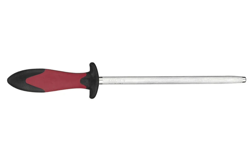Fusil à aiguiser FISCHER en acier 25cm grain standard manche rouge et gris