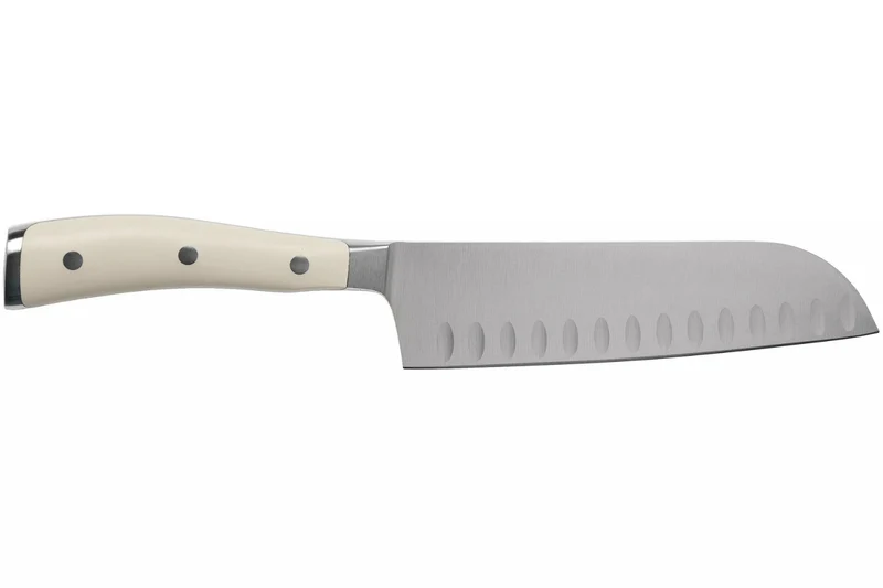 Couteau santoku Wüsthof Classic Ikon blanc forgé lame alvéolée 17cm