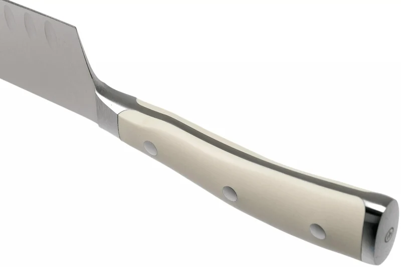 Couteau santoku Wüsthof Classic Ikon blanc forgé lame alvéolée 17cm