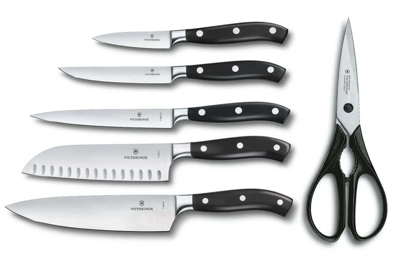 Bloc 5 couteaux de cuisine forgés Victorinox + ciseaux
