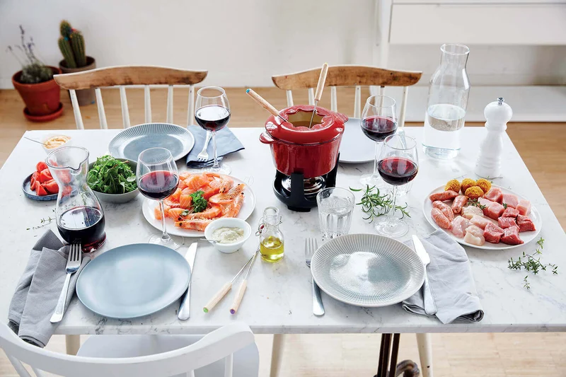 Service à fondue Beka Arome en fonte émaillée pour 6 personnes - Coloris rouge