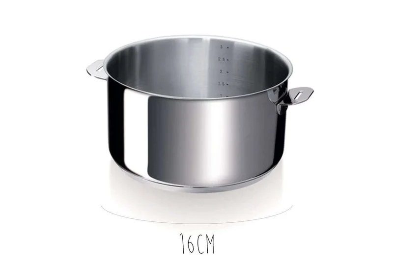 Set de 3 casseroles Beka Evolution en inox 16, 18 et 20cm - Poignée amovible incluse