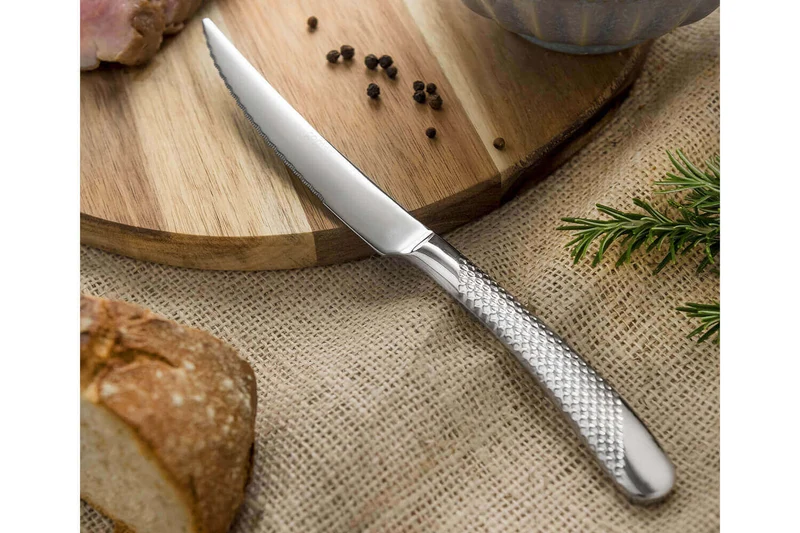 Coffret bois 6 couteaux à steak Comas Geometric acier inox 13/0