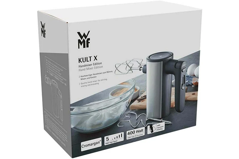 Batteur à main WMF Kult X avec 2 paires de crochets en inox 18/10 Cromargan