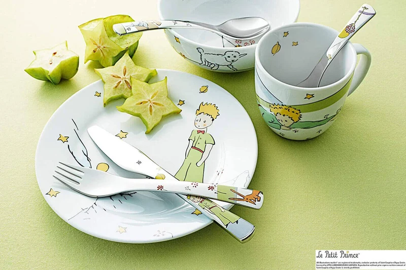 Coffret repas enfant WMF Le Petit Prince acier inox 18/10 et porcelaine