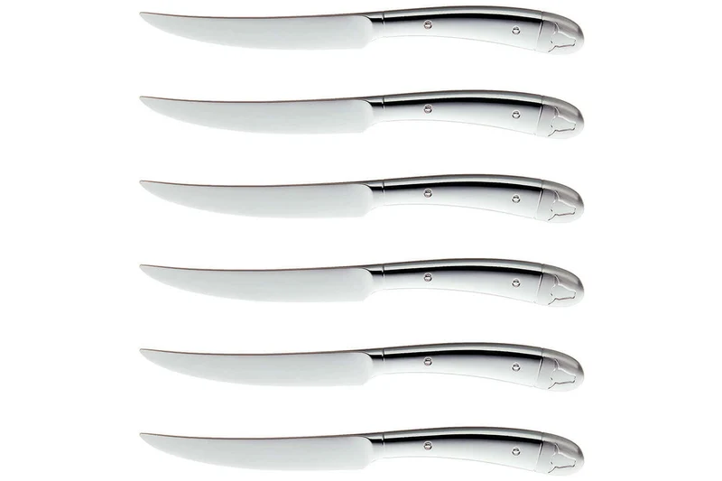 Coffret 6 couteaux à steak monobloc WMF Geschenkide acier inox 18/10 lame dentée
