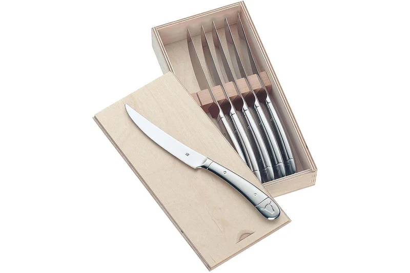 Coffret 6 couteaux à steak monobloc WMF Geschenkide acier inox 18/10 lame dentée