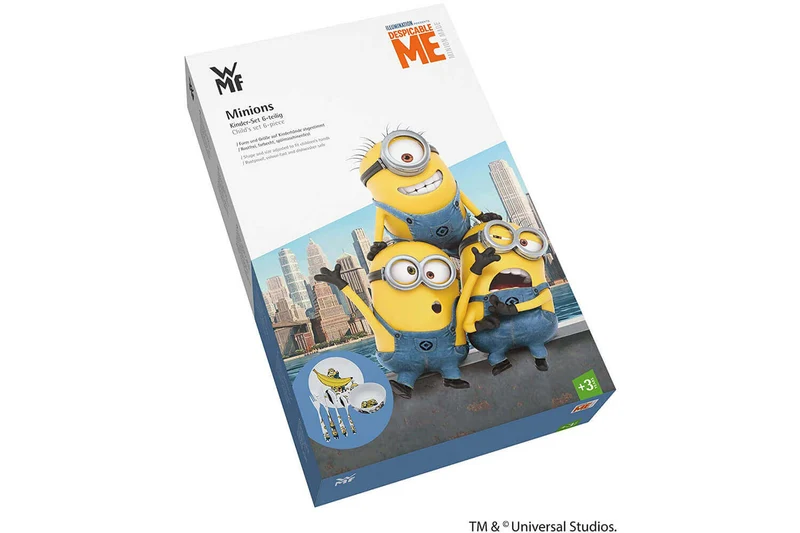 Coffret repas enfants WMF Les Minions acier inox 18/10 et porcelaine