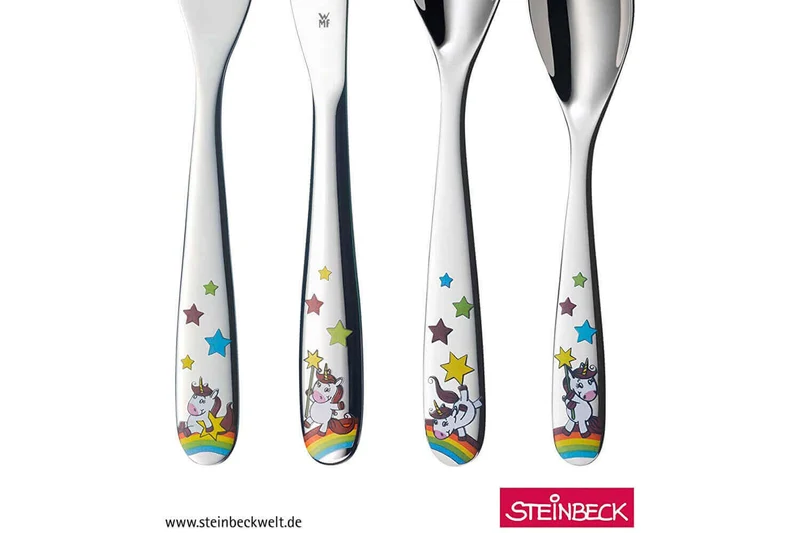 Couverts enfant 4 pièces WMF Licorne en acier inox 18/10 Cromargan