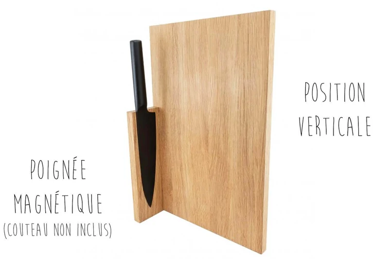 Planche à découper artisanale en bois de chêne Clap Design multifonction 37x24x2cm