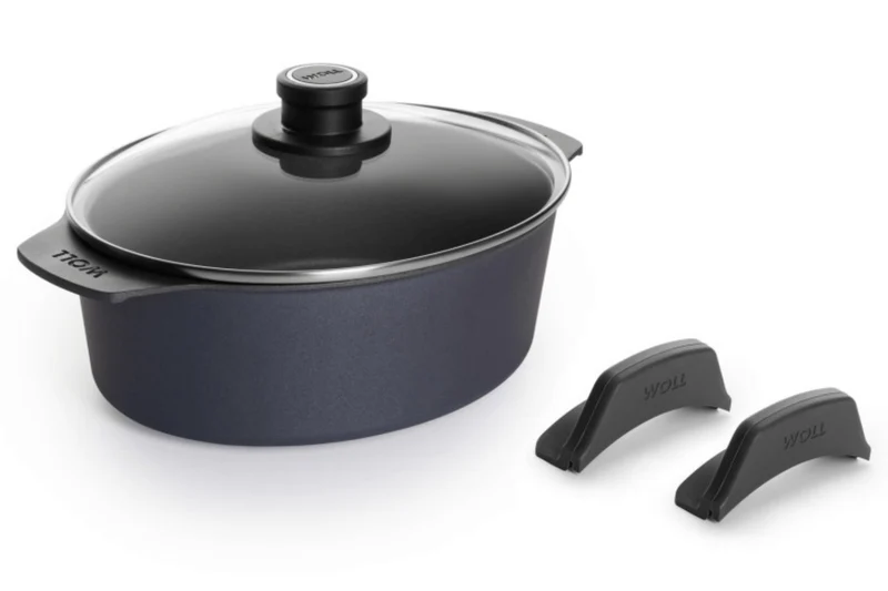 Cocotte ovale Woll Diamond Lite en fonte d'aluminium + anses amovibles polymère