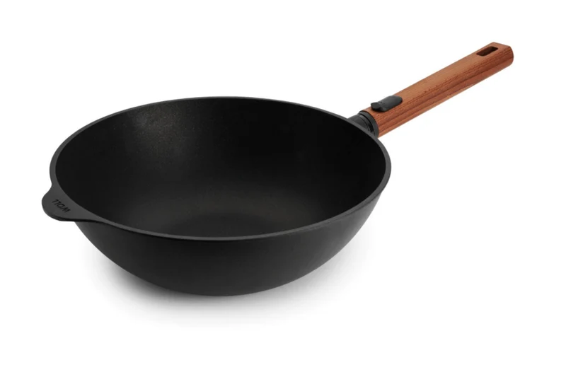 Wok Woll Diamond QXR Eco Logic en fonte d'aluminium manche amovible bois