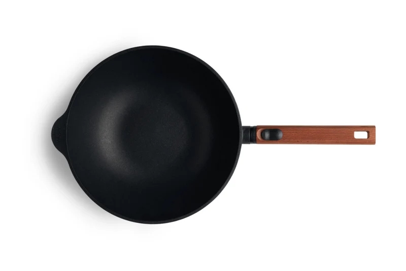 Wok Woll Diamond QXR Eco Logic en fonte d'aluminium manche amovible bois