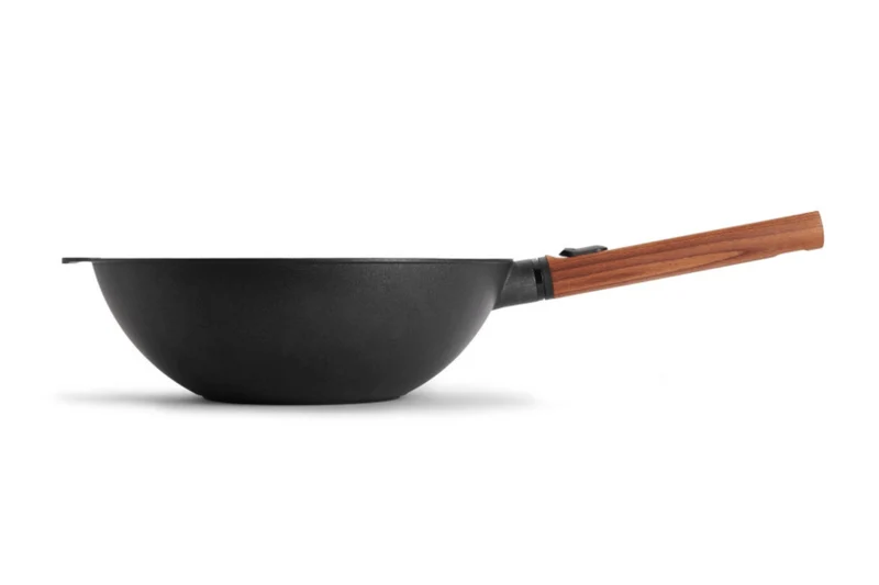 Wok Woll Diamond QXR Eco Logic en fonte d'aluminium manche amovible bois