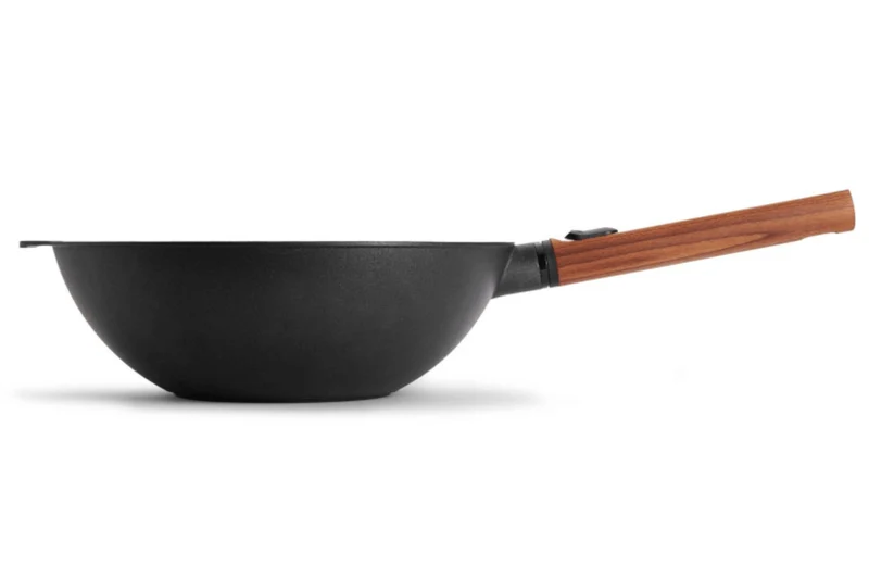 Wok Woll Diamond QXR Eco Logic en fonte d'aluminium manche amovible bois