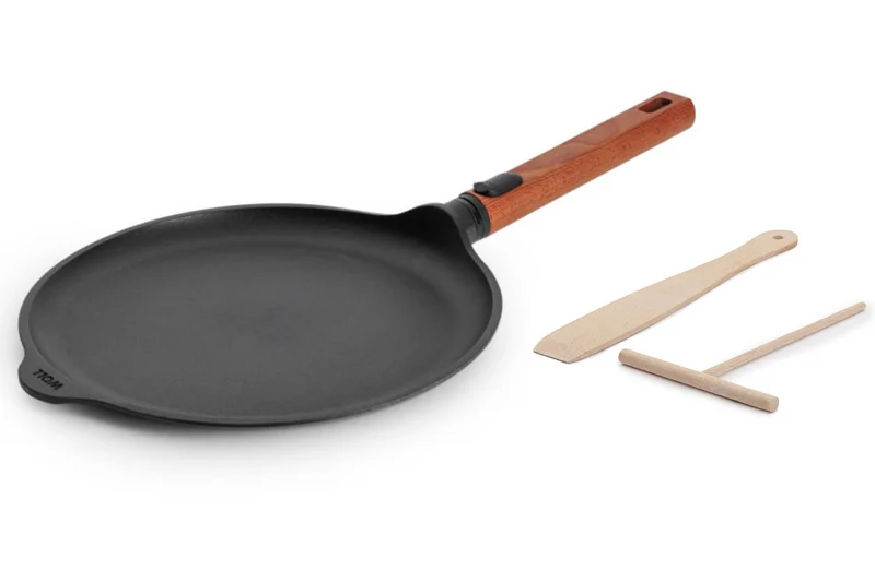 Crêpière Woll Diamond QXR Eco Logic en fonte d'aluminium manche amovible bois 26cm