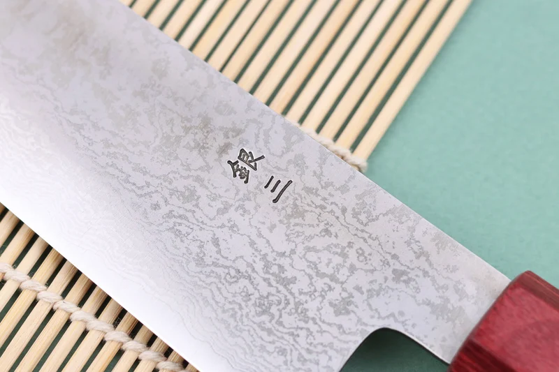 Couteau kiritsuke 17cm japonais artisanal Nakamura Kaishin Ginsan Damas