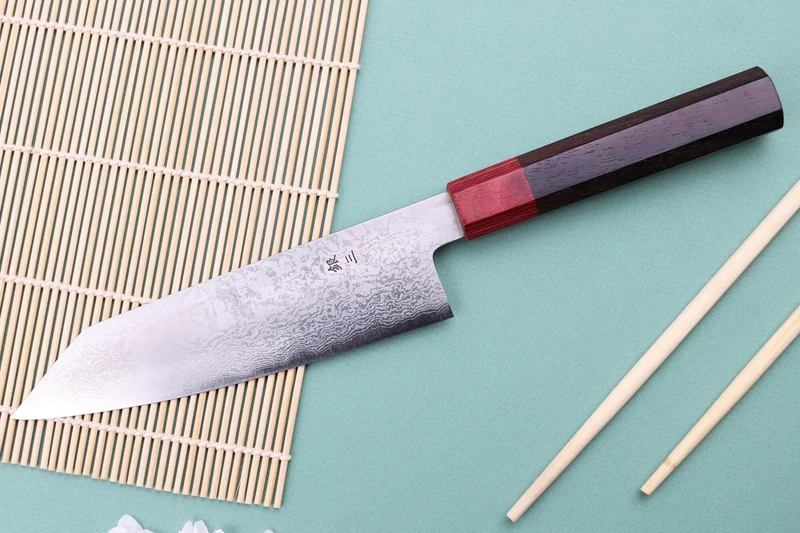 Couteau kiritsuke 17cm japonais artisanal Nakamura Kaishin Ginsan Damas