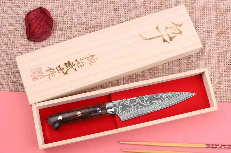 Couteau universel japonais Takeshi Saji R2 Damas Mosaïque 13cm