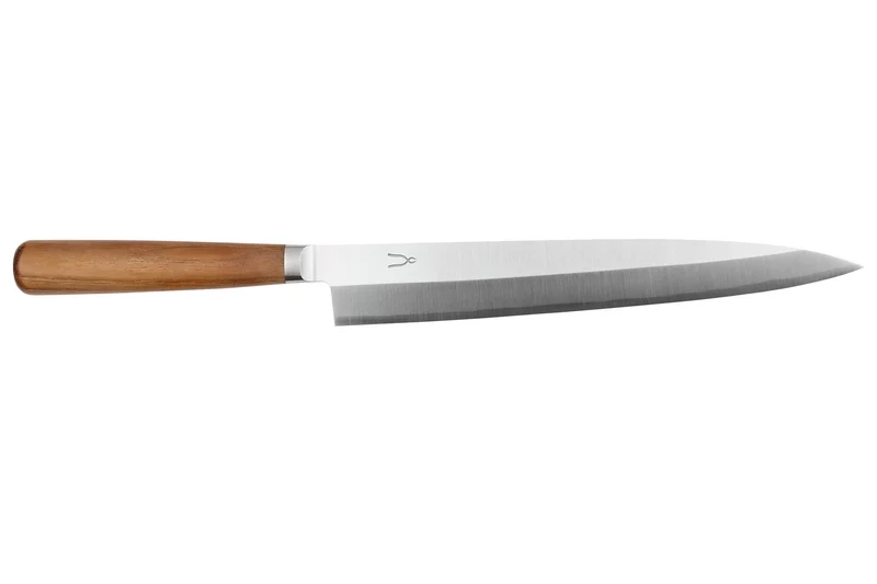 Couteau à sashimi japonais forgé Tadafusa Hocho Kobo lame SLD 3 couches 21cm manche en noyer