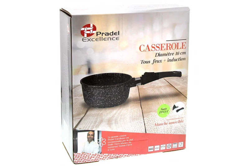 Casserole en fonte Pradel Excellence Premium 16cm façon pierre tous feux/ induction