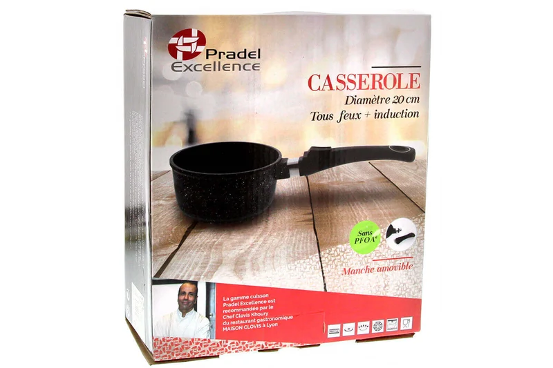 Casserole en fonte Pradel Excellence Premium 20cm façon pierre tous feux/ induction
