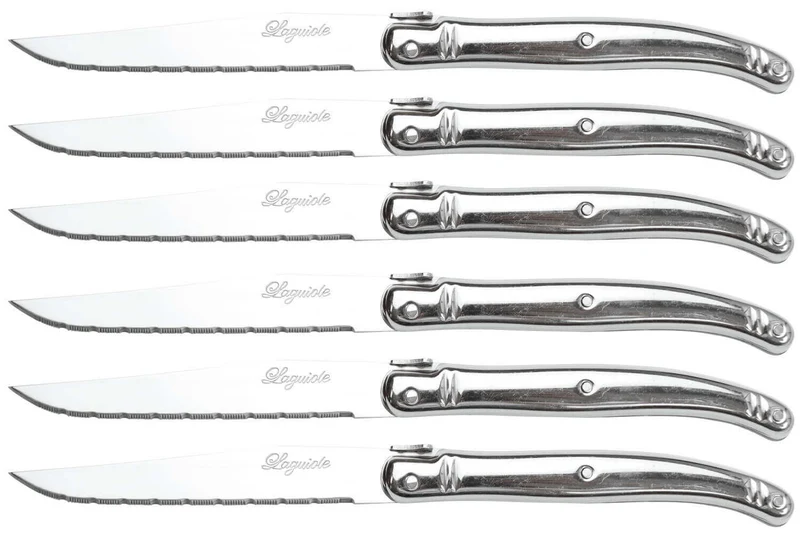 Coffret 6 couteaux de table Laguiole Les Argentés tout en acier inoxydable