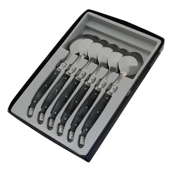 Coffret 6 cuillères à soupe Laguiole Postiche Gris