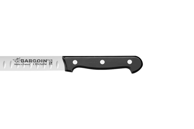 Couteau à jambon alvéolé 33cm largeur 24mm 3 rivets Bargoin