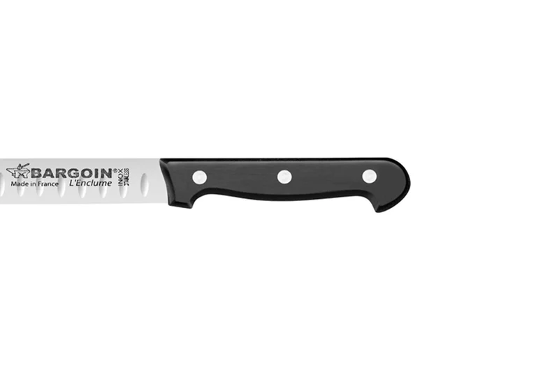 Couteau à jambon alvéolé 28cm largeur 24mm 3 rivets Bargoin