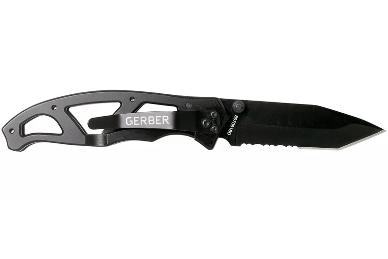 Couteau pliant Gerber Paraframe I Tanto GE003628 manche squelette en acier inox noir 10,5cm