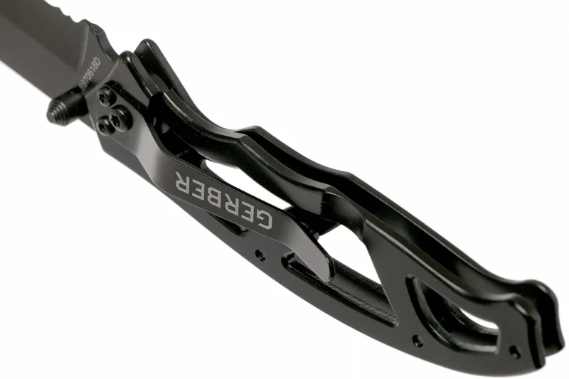 Couteau pliant Gerber Paraframe I Tanto GE003628 manche squelette en acier inox noir 10,5cm