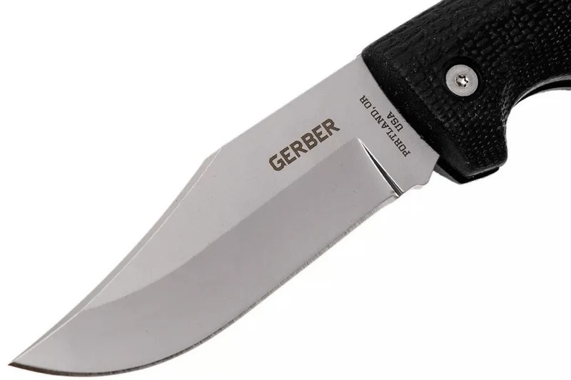 Couteau pliant Gerber Gator GE003660 manche en nylon/fibres de verre noir 12cm motif alligator + Étui