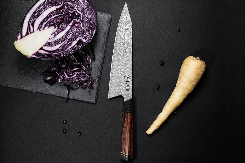 Couteau de chef kiritsuke Fukito Desert Damas 67 couches 21cm