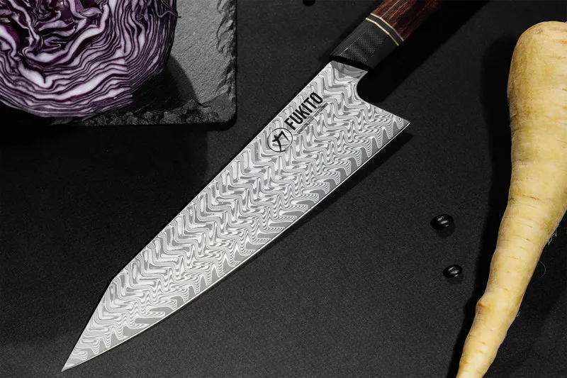 Couteau de chef kiritsuke Fukito Desert Damas 67 couches 21cm