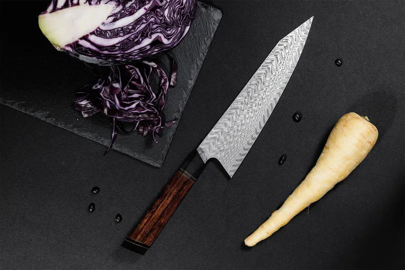 Couteau de chef kiritsuke Fukito Desert Damas 67 couches 21cm