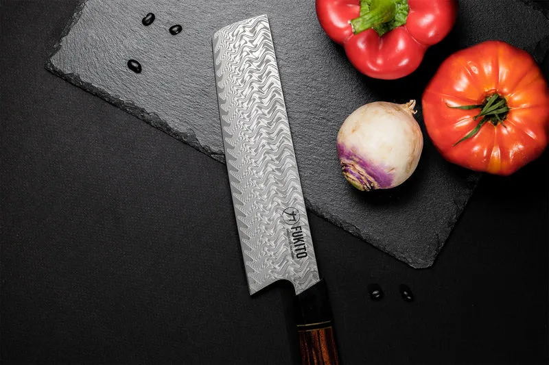 Couteau nakiri Fukito Desert Damas 67 couches 18cm