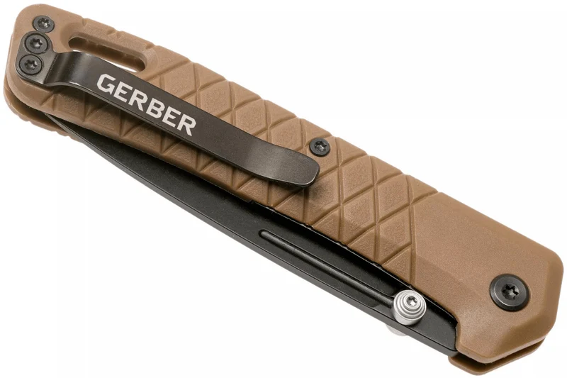 Couteau pliant Gerber Zilch GE001881 blackwashed manche en nylon/fibres de verre coyote 10,3cm