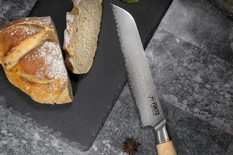 Couteau à pain Fukito Pakka San Mai 21cm